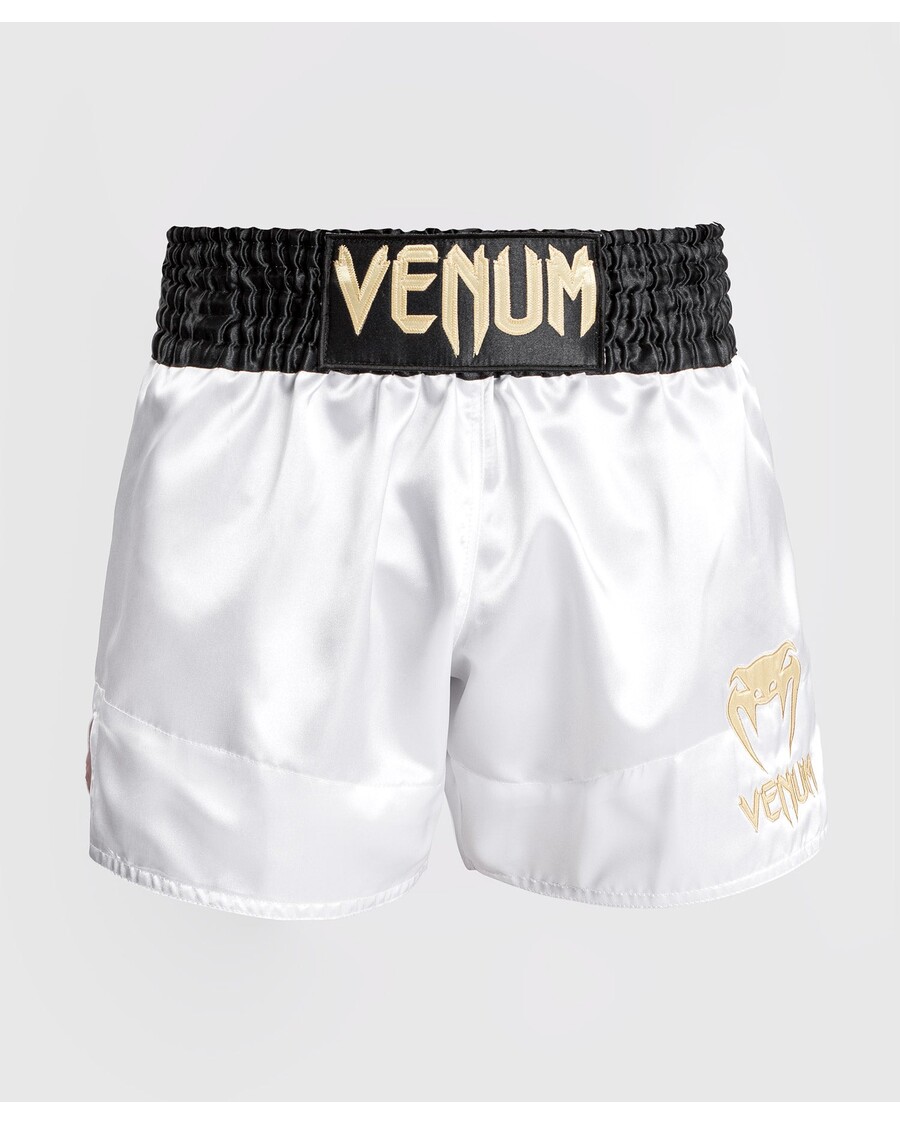 Venum Classic Muay Thai Short – Weiß/Gold/Schwarz