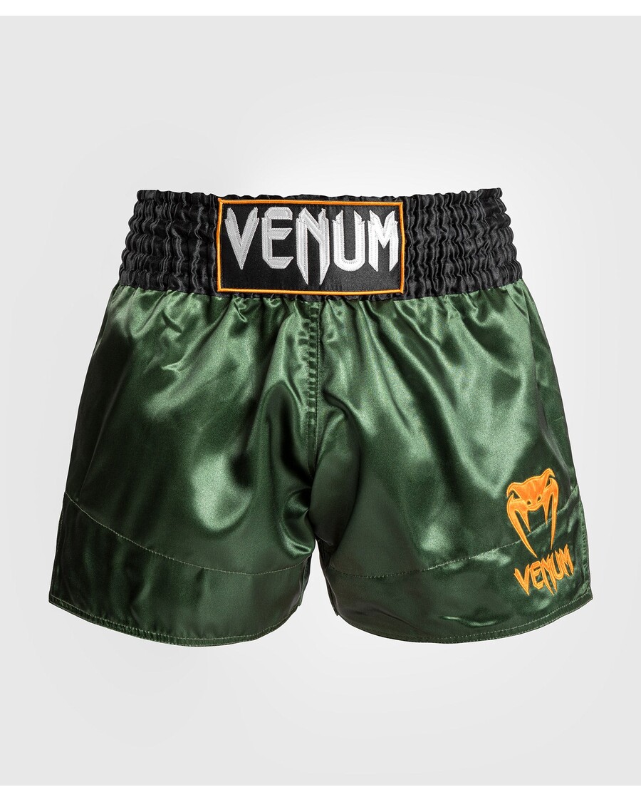 Venum Classic Muay Thai Short – Grün/Schwarz/Gold