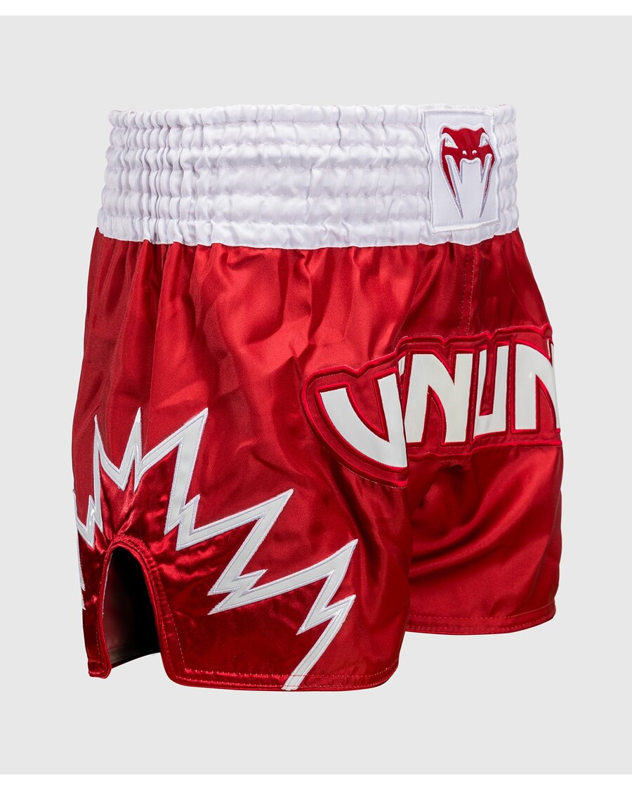 Pantaloni Scurți Venum Inferno Muay Thai - Roșu/alb