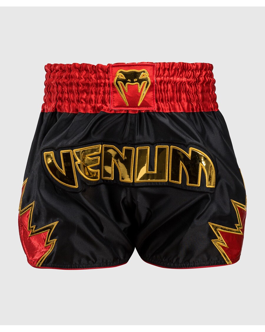 Venum Inferno Muay-Thai-Shorts – Schwarz/Gold/Rot