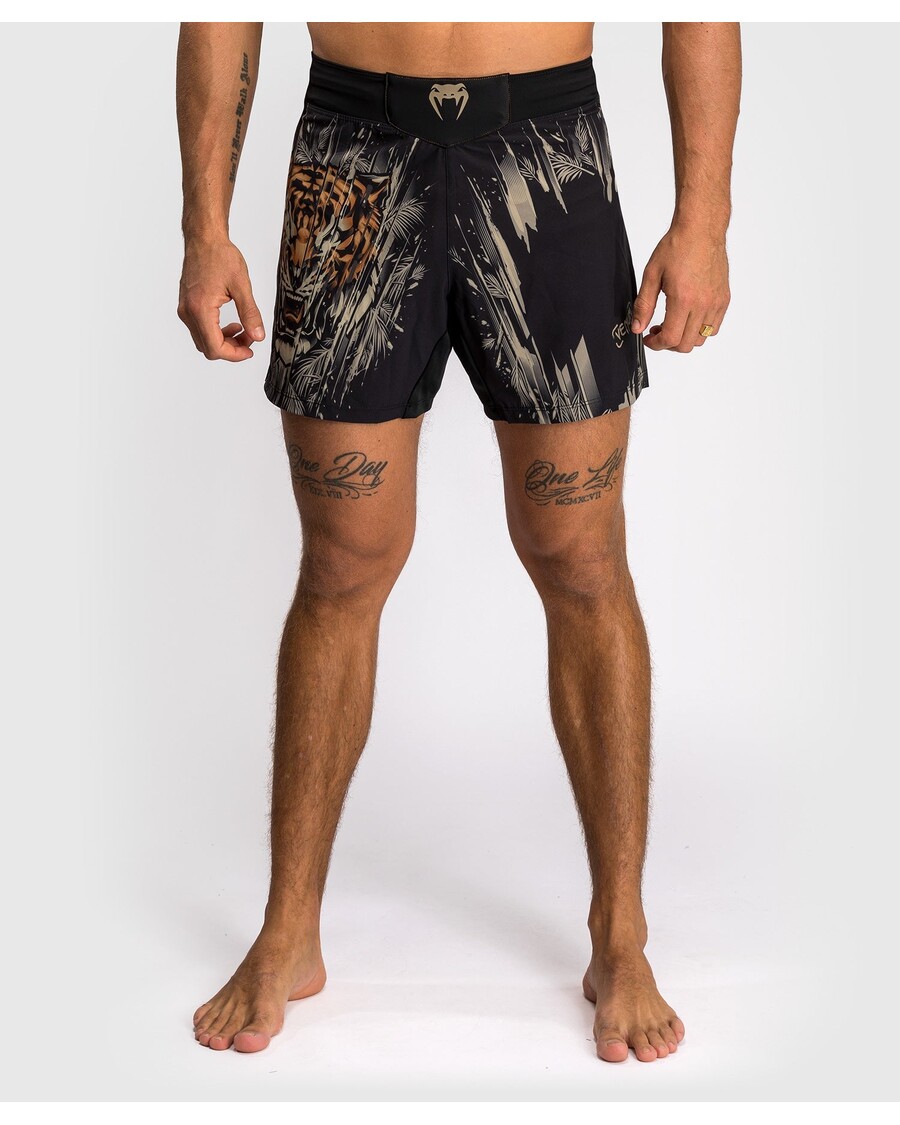 Мужские шорты Venum Tiger - черный/неоново-оранжевый