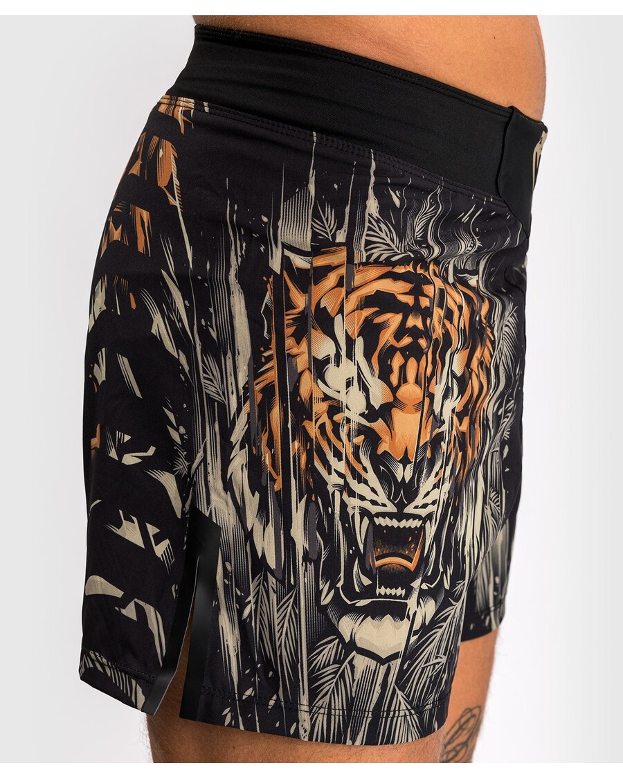 Мужские шорты Venum Tiger - черный/неоново-оранжевый