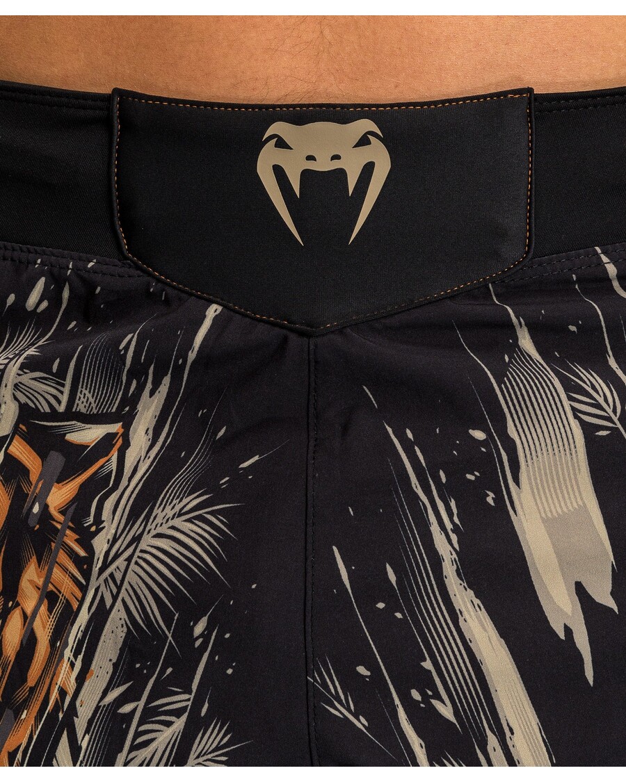 Мужские шорты Venum Tiger - черный/неоново-оранжевый