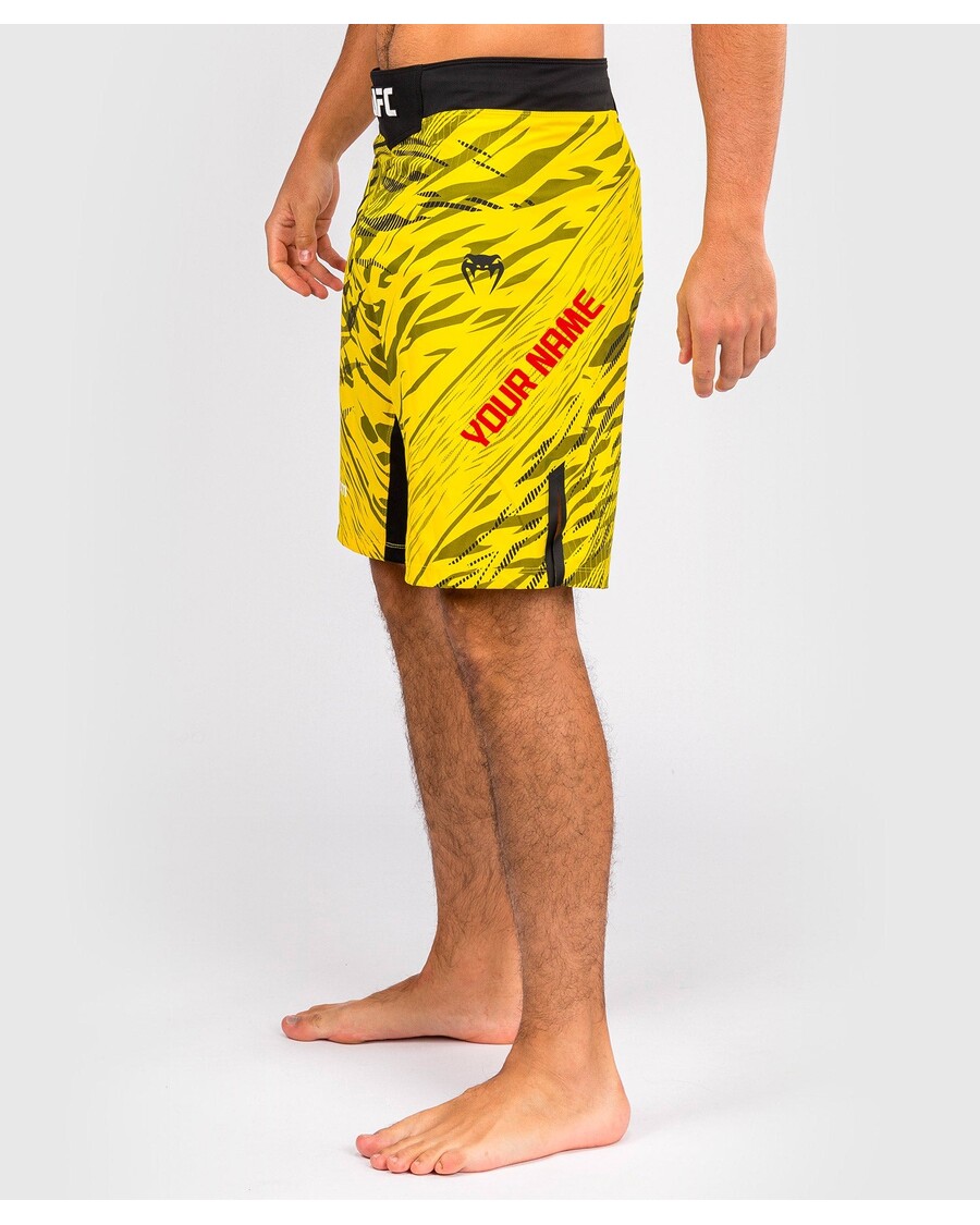 UFC Fusion Von Venum Personalisierte Authentische Fight Night Herren-Kampfshorts – Lange Passform – Gelb