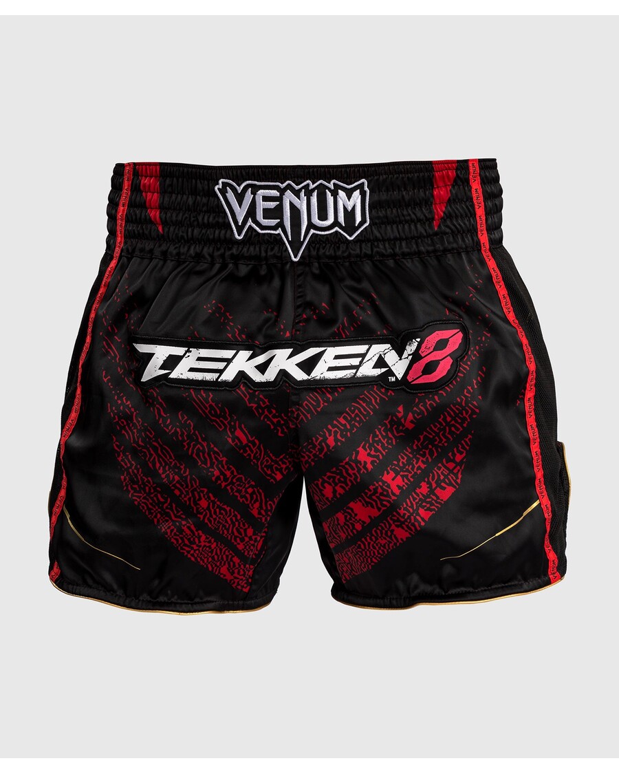 Venum X Tekken 8 – Marshall Law Muay Thai Shorts – Schwarz/Rot/Gold
