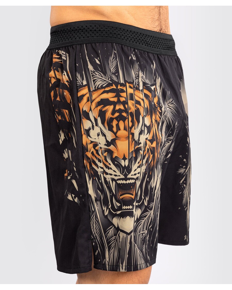 Celana Pendek Latihan Pria Venum Tiger - Hitam/oranye Neon