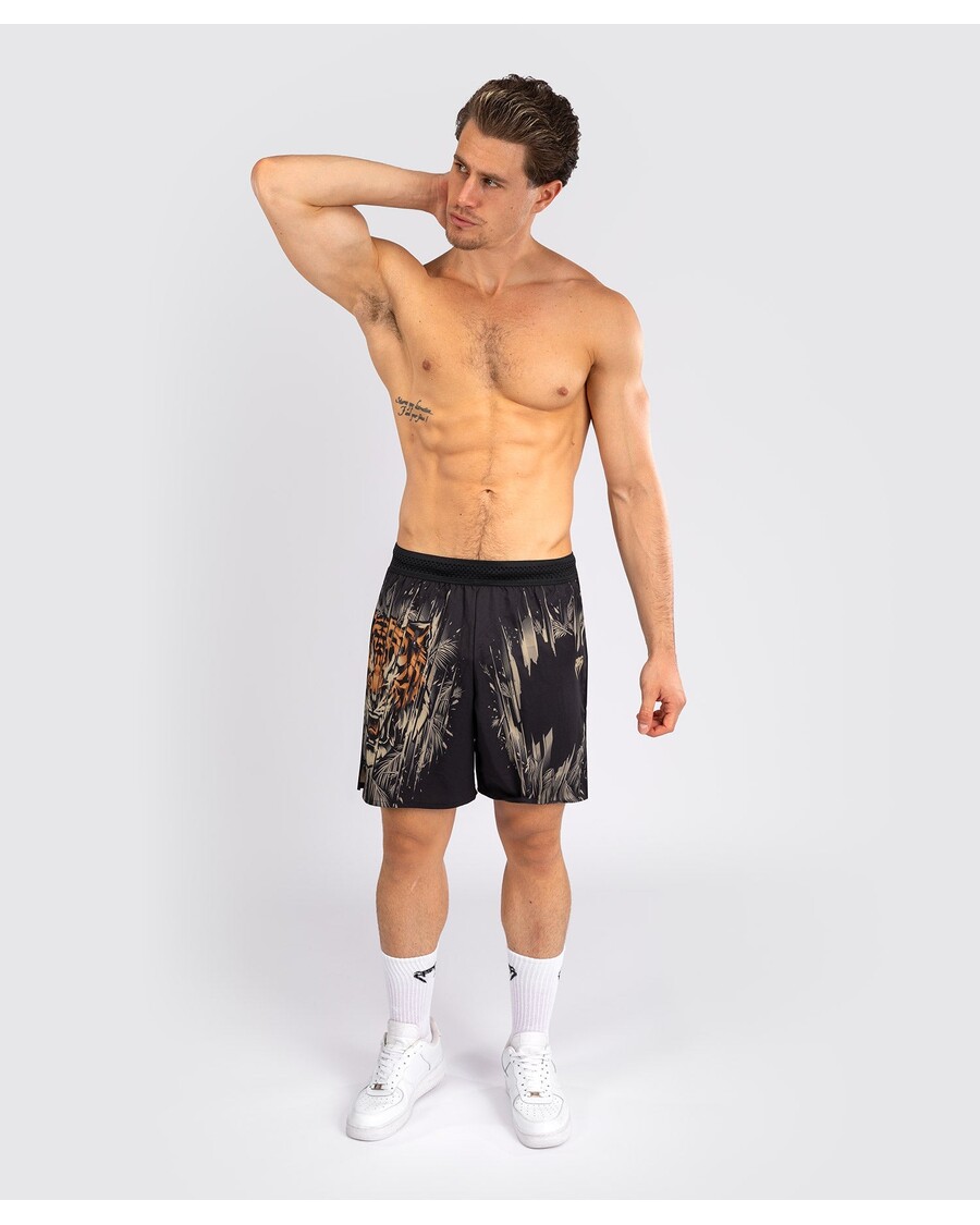 Celana Pendek Latihan Pria Venum Tiger - Hitam/oranye Neon