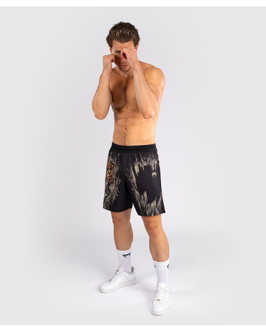 Celana Pendek Latihan Pria Venum Tiger - Hitam/oranye Neon