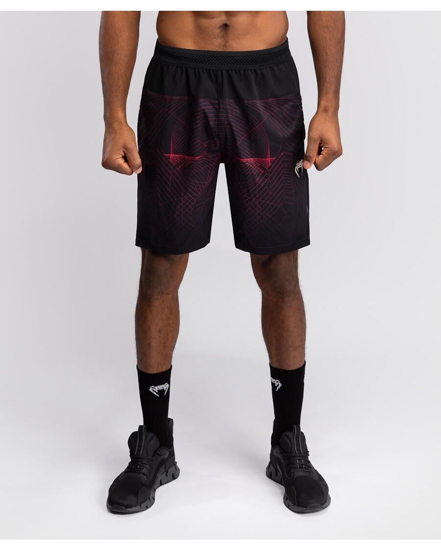 Venum G-Fit Air Herren-Trainingsshorts – Tiefschwarz/Feuerrot