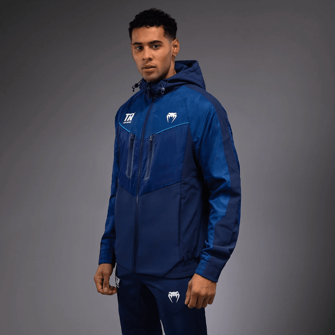 Venum x Top Rank Original Men's Full Zip Hoodie - Navy Blue