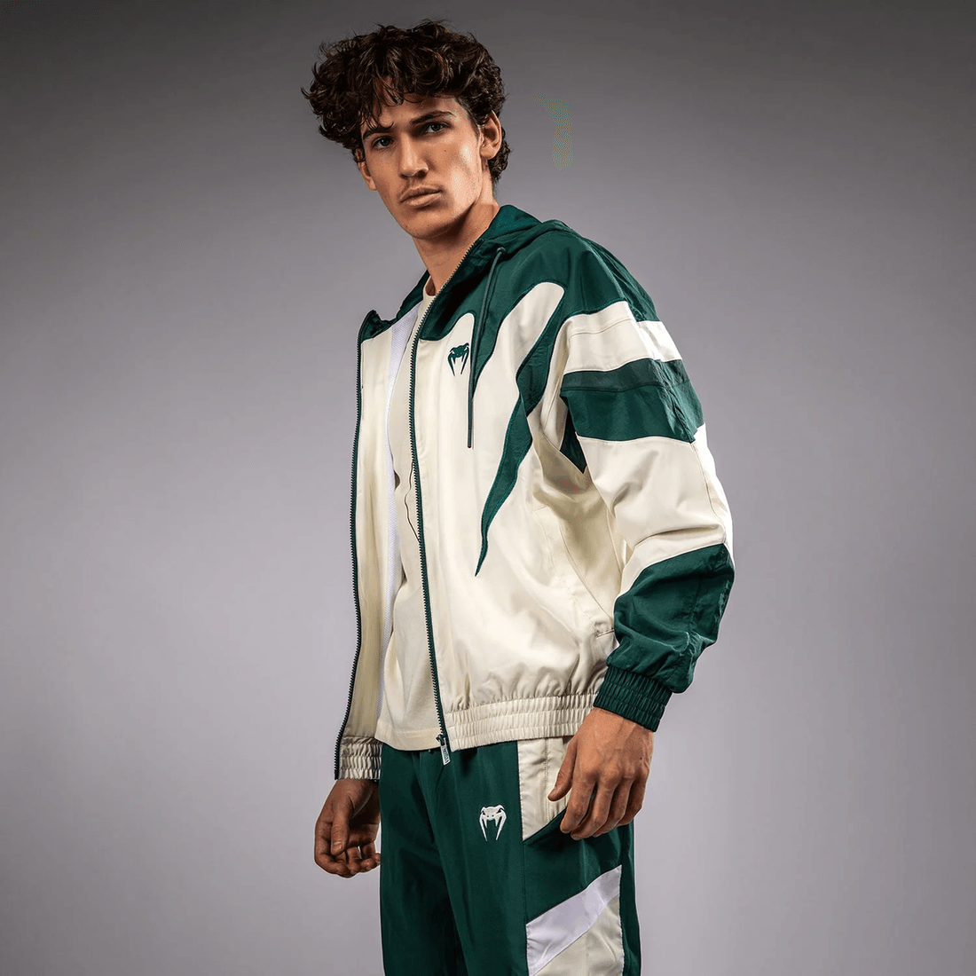 Venum Attack 90 Tracksuit Jacket - Forest Green/Ice