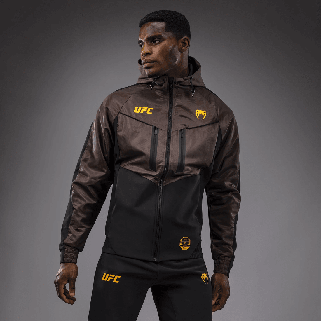 UFC Fusion by Venum Fight Week Men’s Zip Hoodie - Earthen Brown