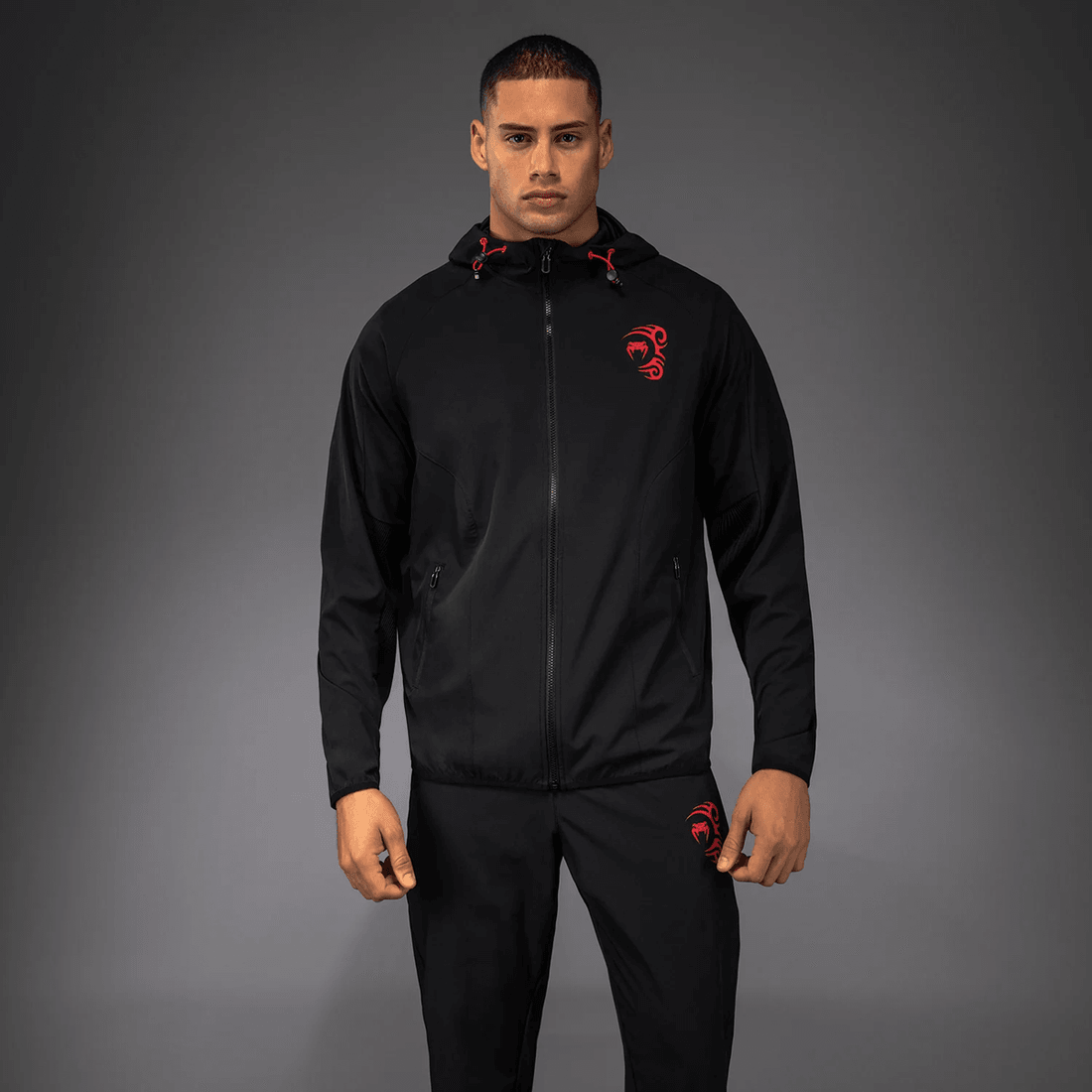 Venum x Mike Tyson Tiger Track Jacket - Deep Deep Black/Intense Red