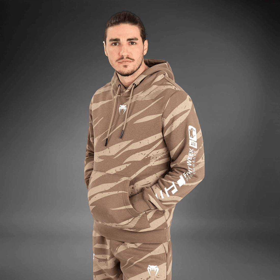 UFC Adrenaline by Venum Fight Week Men’s Pullover Hoodie - Desert Camo