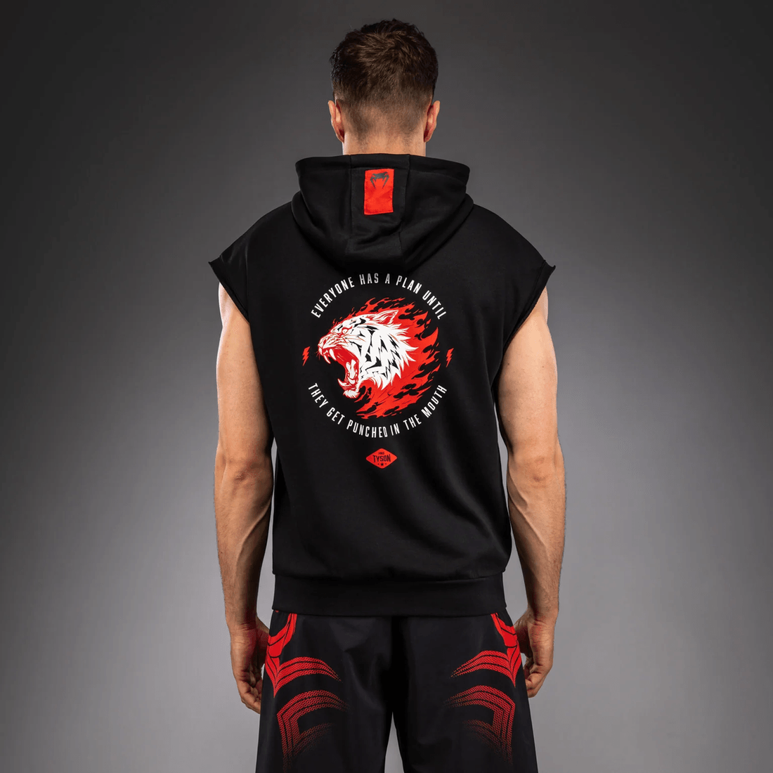 Venum x Mike Tyson Tiger Sleeveless Hoodie - Deep Black/Intense Red