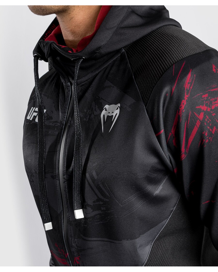 Ufc Venum Authentic Fight Week 2.0 Hættetrøje Med Lynlås Til Mænd - Sort/rød