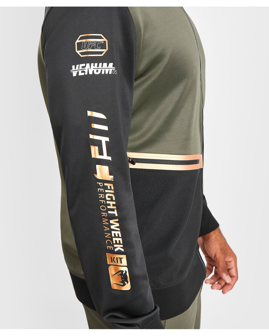 Ufc Adrenaline By Venum Fight Week Muška Majica S Kapuljačom S Patentnim Zatvaračem - Kaki/brončana