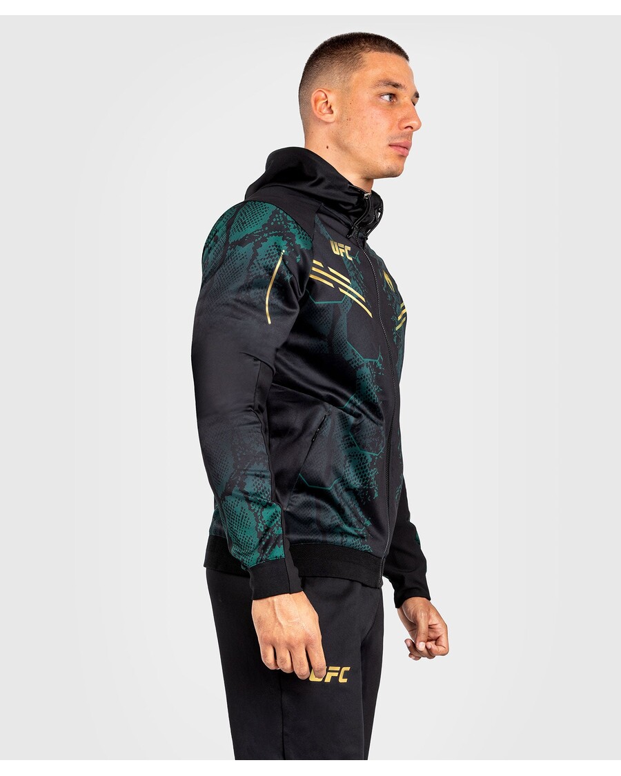 Ufc Adrenaline By Venum Isikupärastatud Autentne Võitlusõhtu Meeste Kapuuts – Smaragdväljaanne – Roheline/must/kuldne
