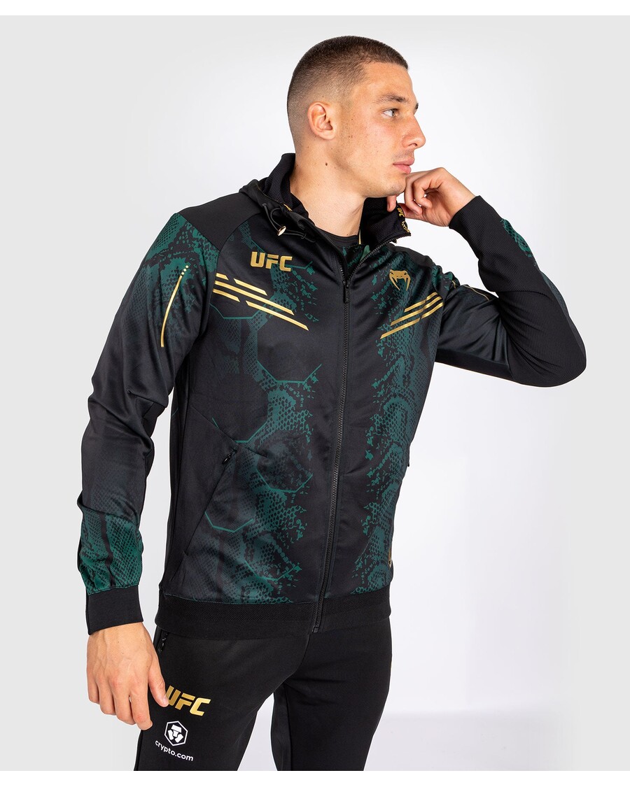 Ufc Adrenaline By Venum Isikupärastatud Autentne Võitlusõhtu Meeste Kapuuts – Smaragdväljaanne – Roheline/must/kuldne