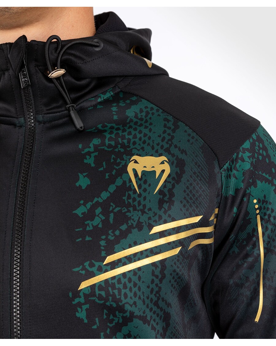 Ufc Adrenaline By Venum Isikupärastatud Autentne Võitlusõhtu Meeste Kapuuts – Smaragdväljaanne – Roheline/must/kuldne