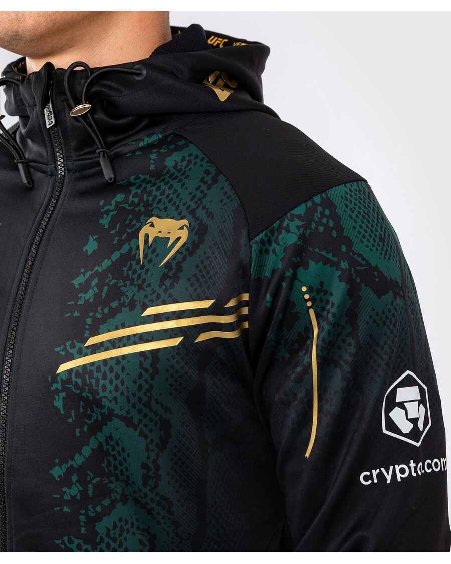 Ufc Adrenaline By Venum Isikupärastatud Autentne Võitlusõhtu Meeste Kapuuts – Smaragdväljaanne – Roheline/must/kuldne