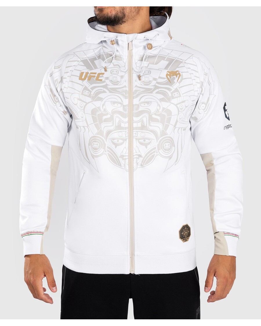 Felpa Con Cappuccio Da Uomo Walkout Personalizzata Authentic Fight Night Di Venum Ufc Noche - Bianca