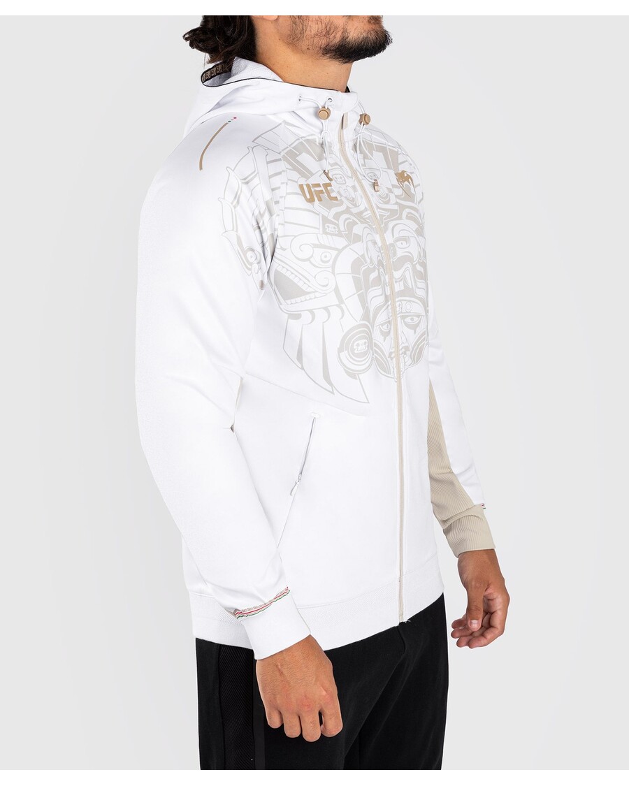 Felpa Con Cappuccio Da Uomo Walkout Personalizzata Authentic Fight Night Di Venum Ufc Noche - Bianca