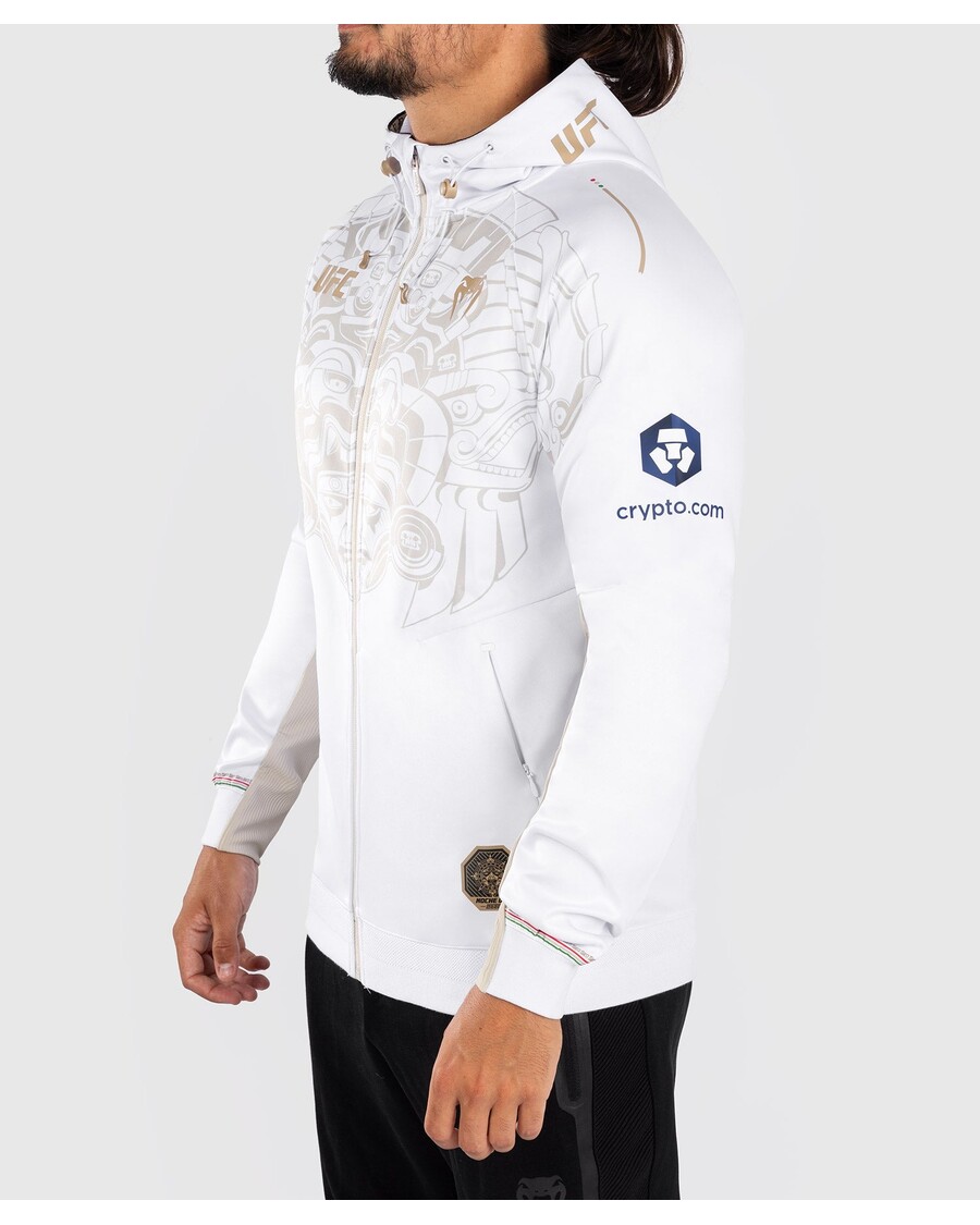 Felpa Con Cappuccio Da Uomo Walkout Personalizzata Authentic Fight Night Di Venum Ufc Noche - Bianca