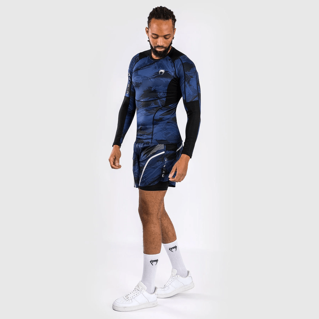 Venum Electron 3.0 Long Sleeve Rashguard - Navy