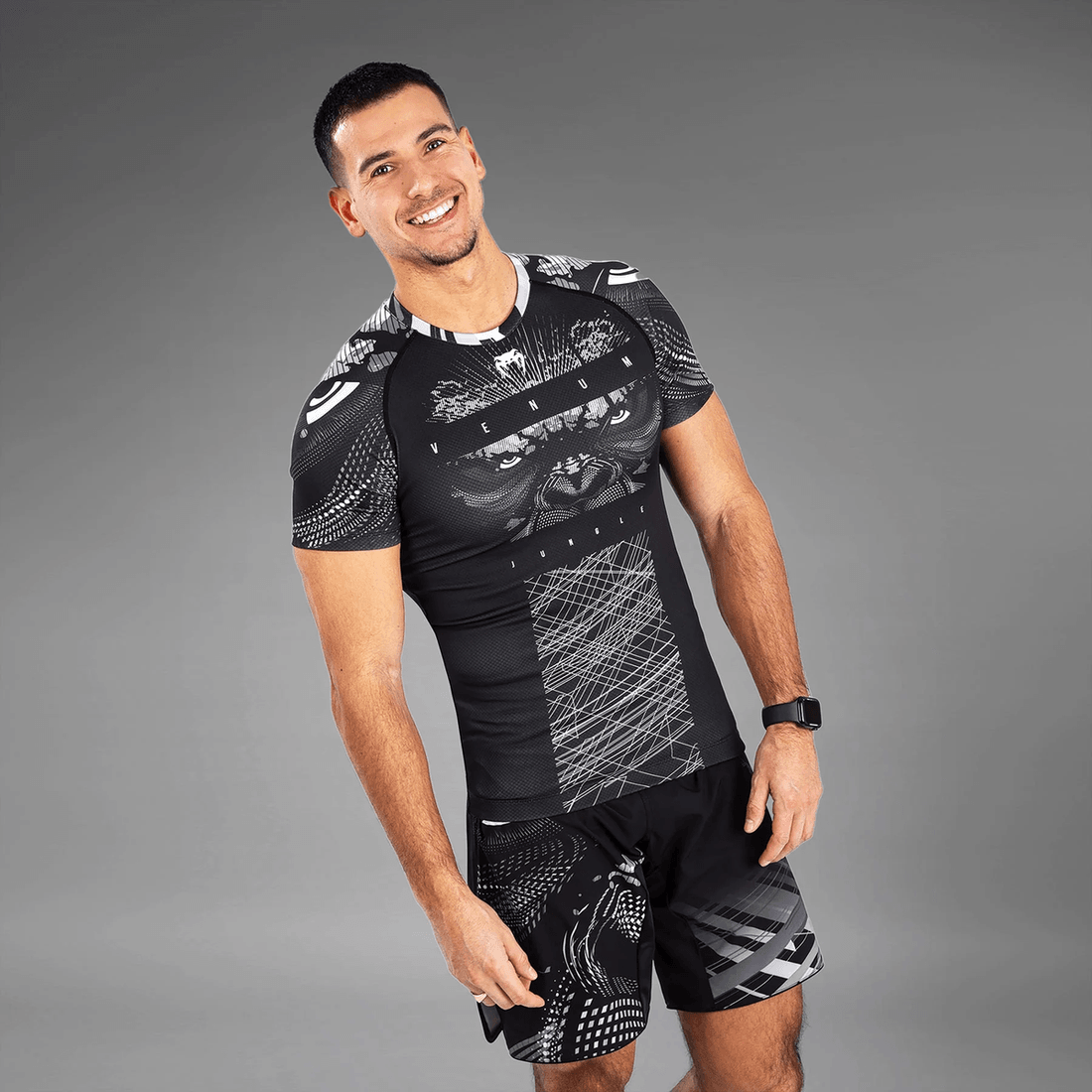 Venum Gorilla Jungle Rashguards Short Sleeves - Black/White