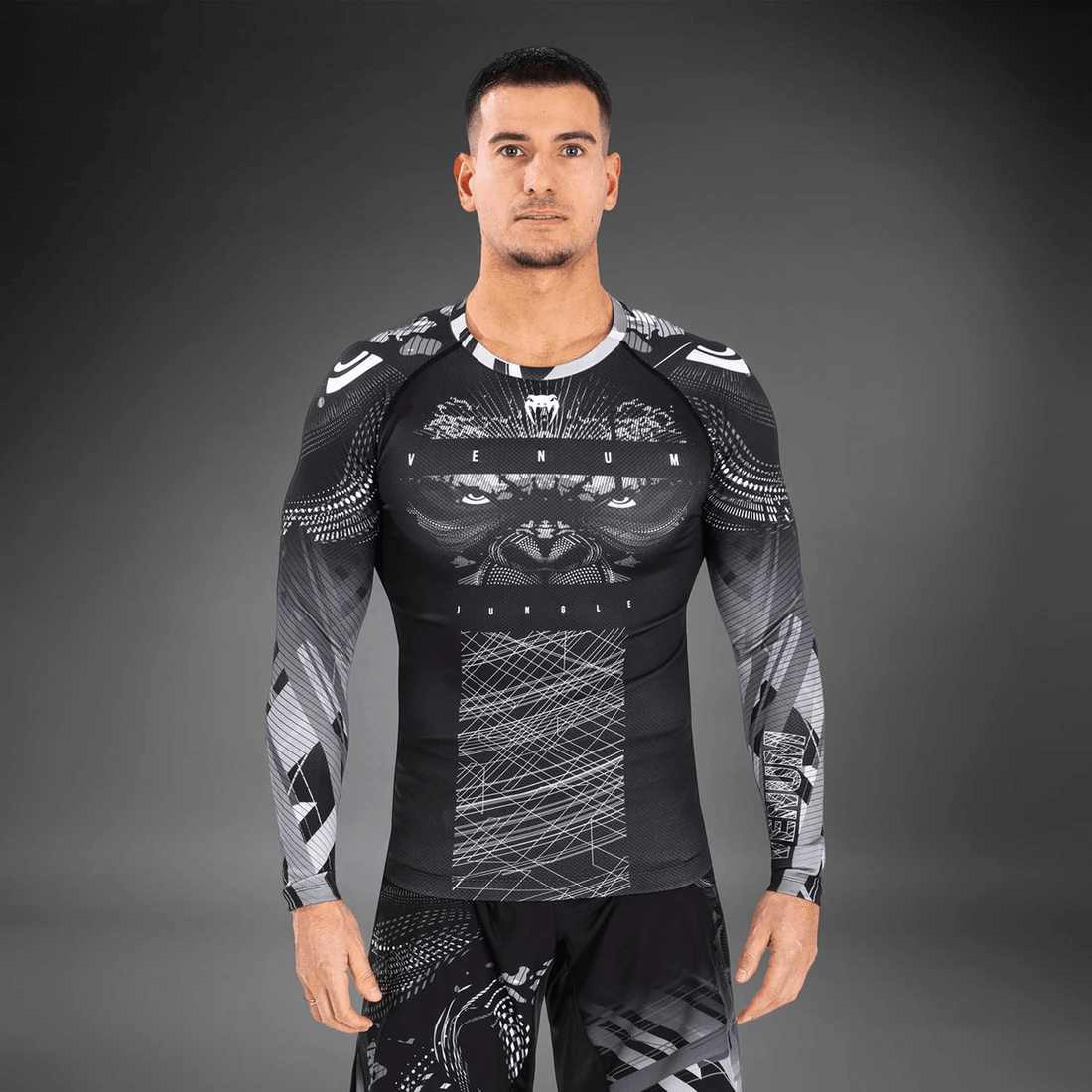 Venum Gorilla Jungle Rashguards Long Sleeves - Black/White