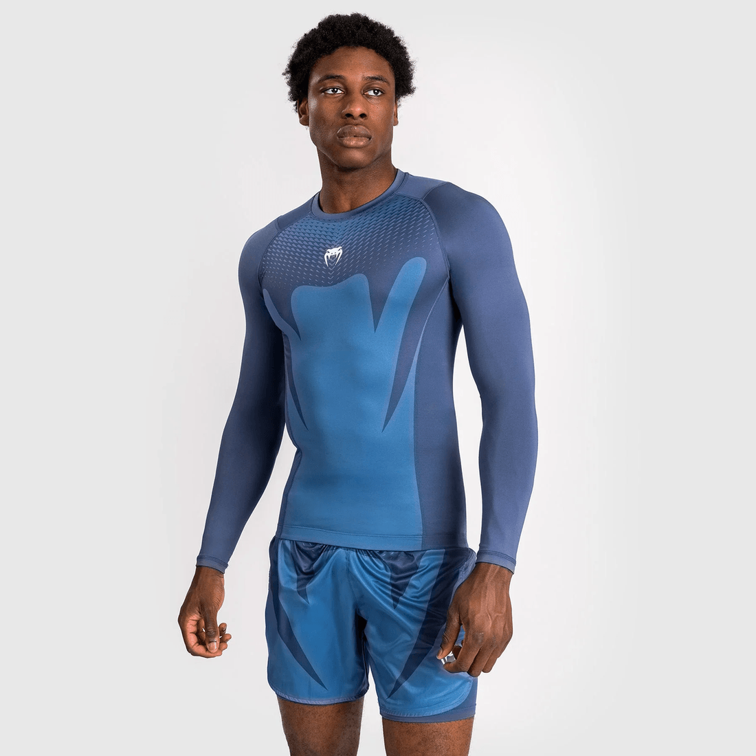 Venum Attack Men's Long Sleeve Rashguard - Navy Blue
