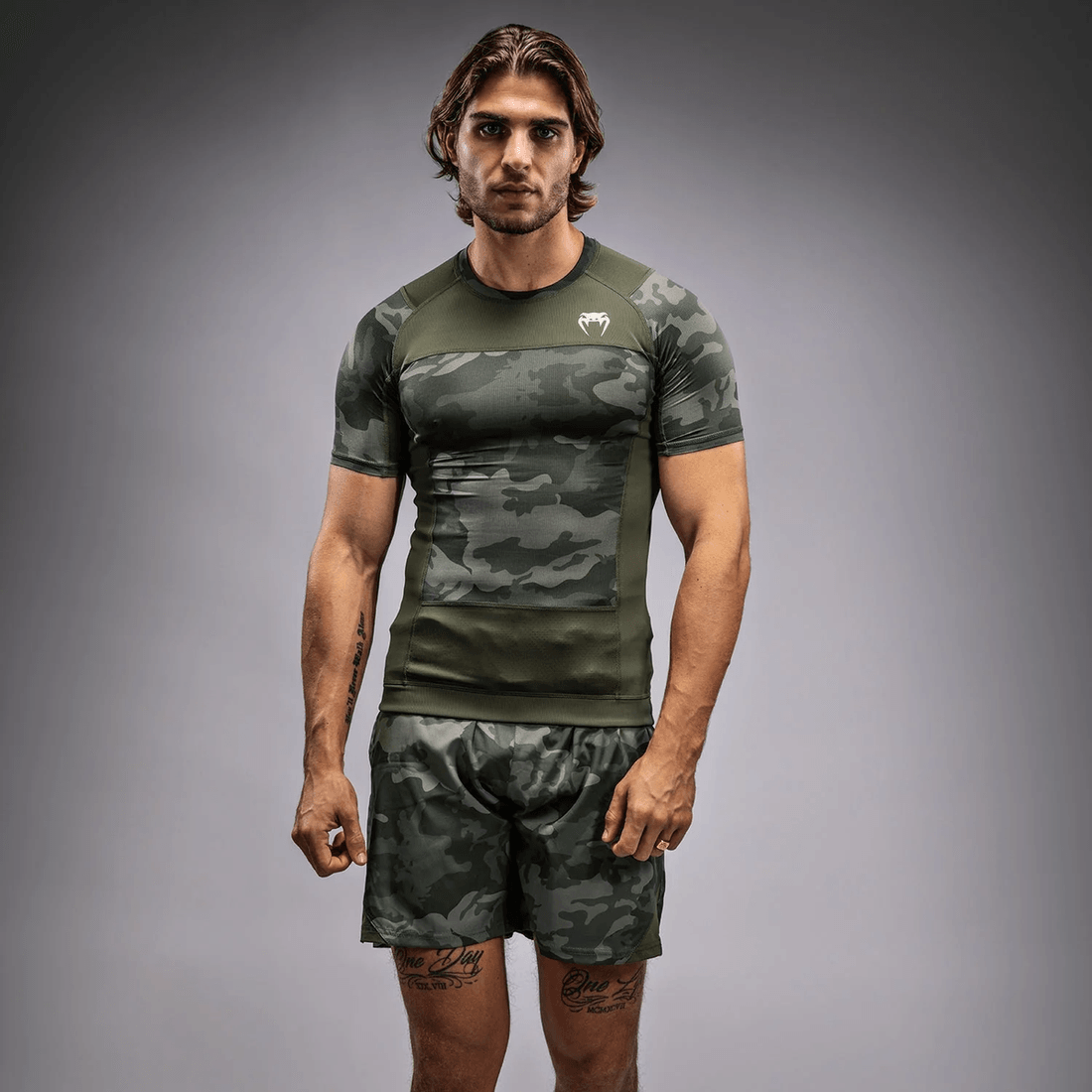 Venum G-Fit Air Men's Short Sleeve Rashguard - Army Camo