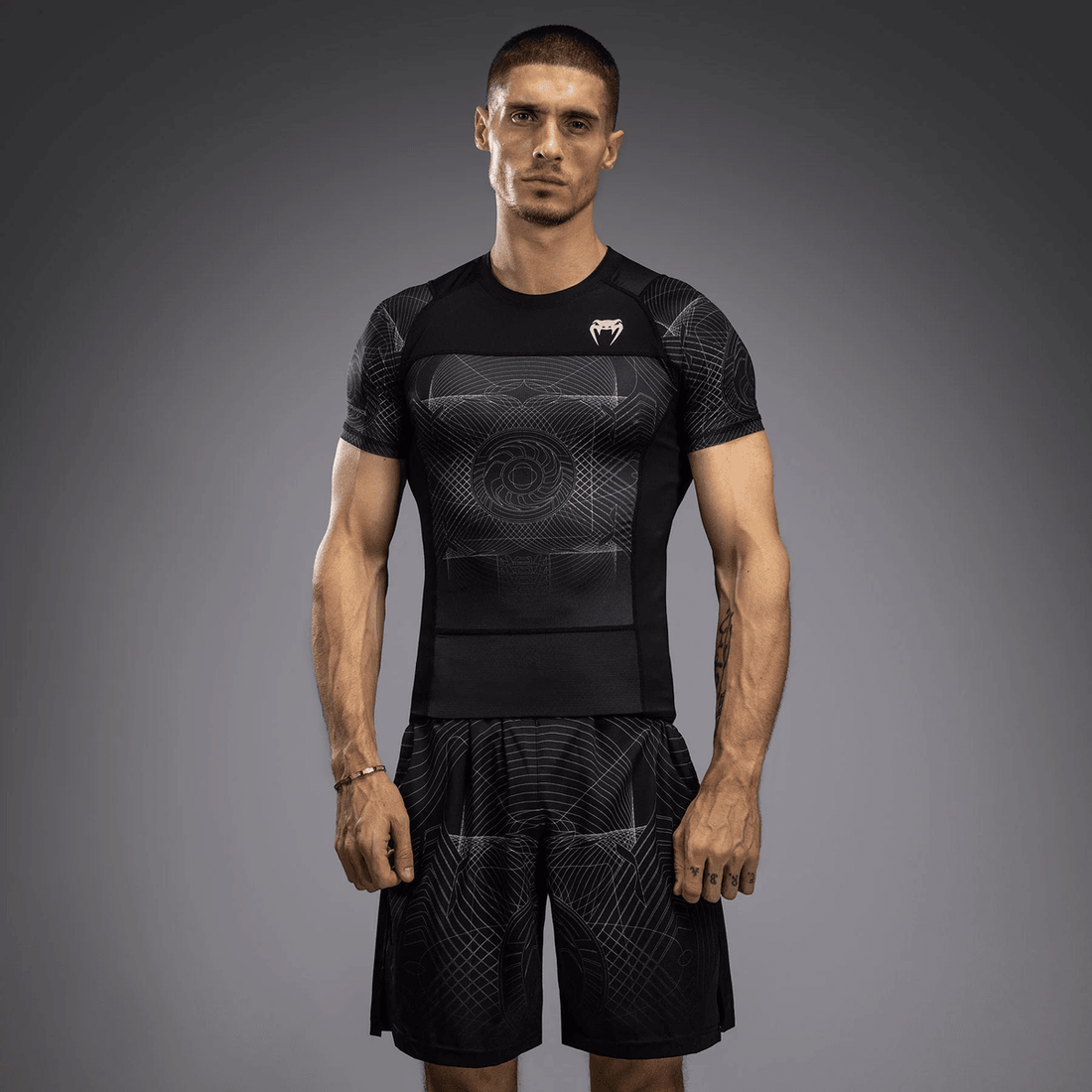 Venum G-Fit Air Men's Short Sleeve Rashguard - Deep Black/Desert Sand