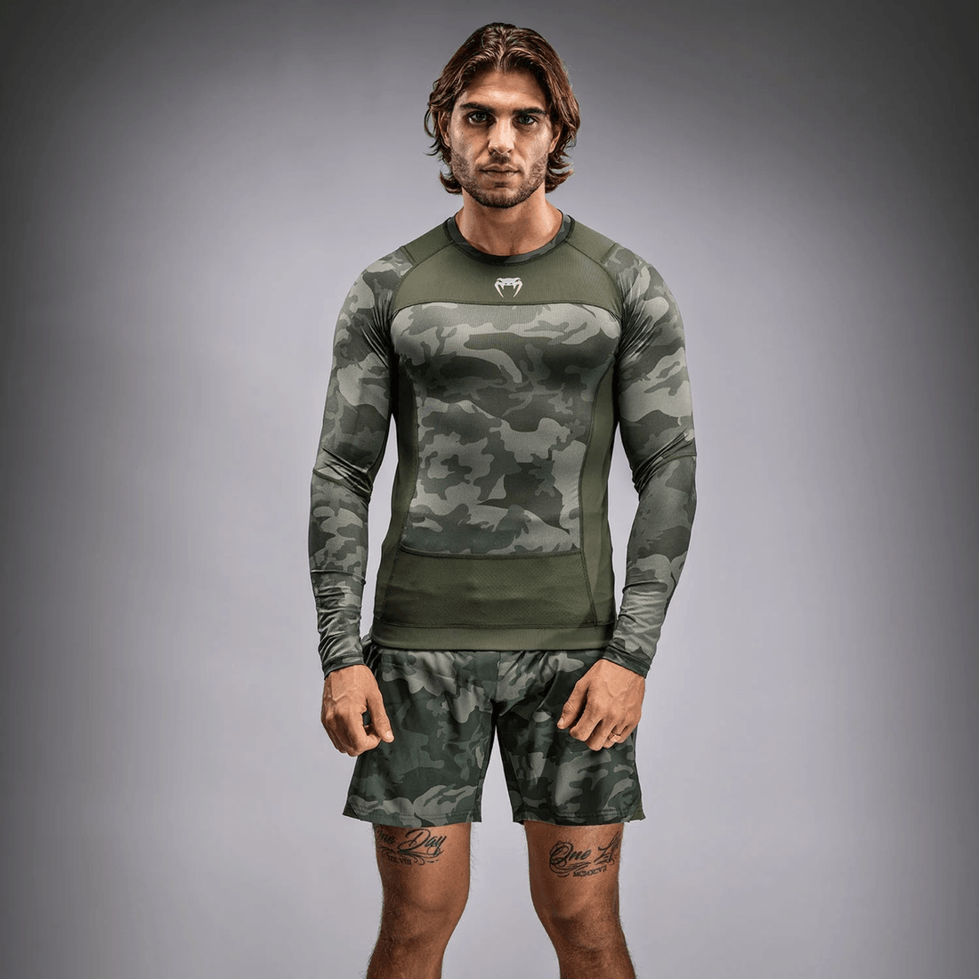 Venum G-Fit Air Men's Long Sleeve Rashguard - Army Camo