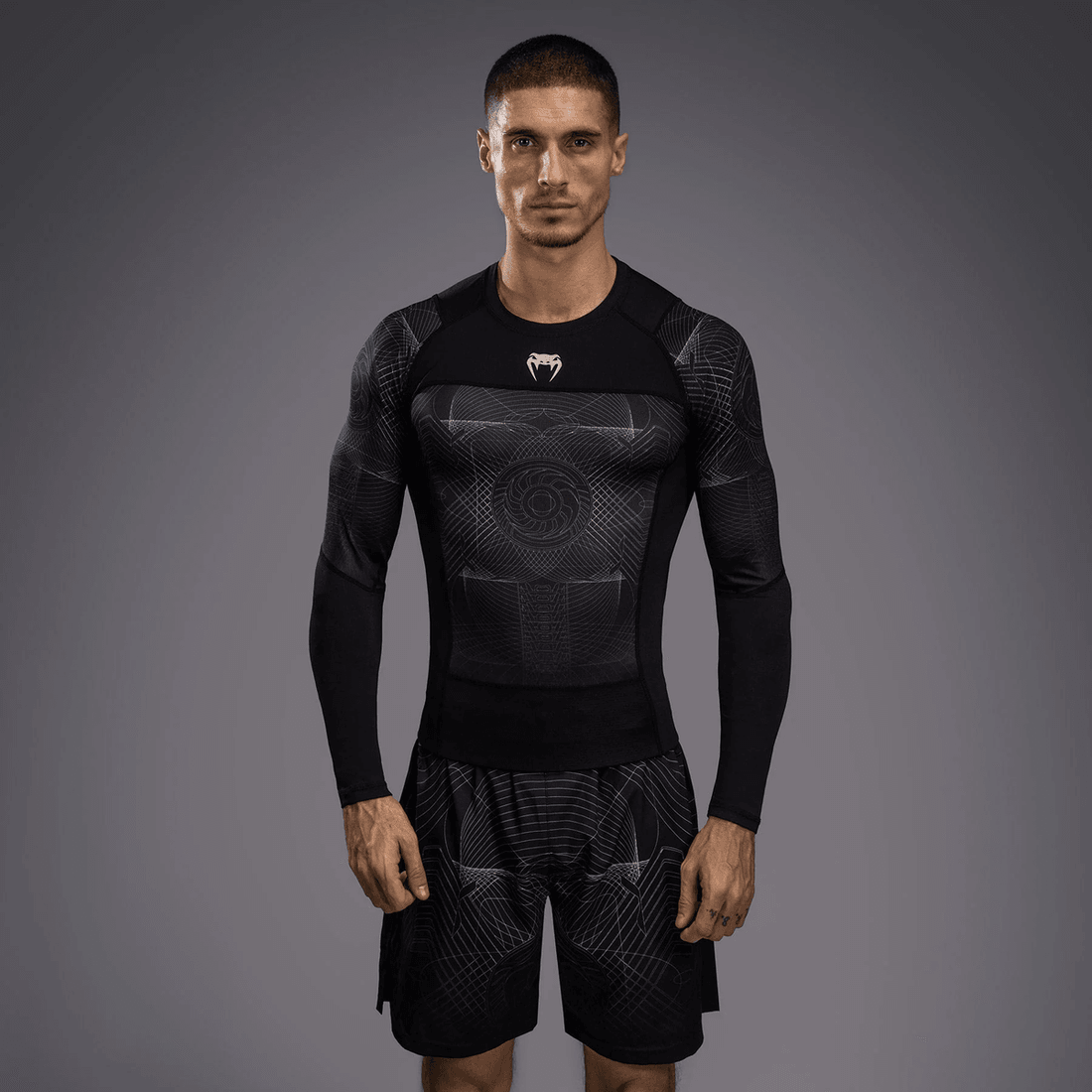 Venum G-Fit Air Men's Long Sleeve Rashguard - Deep Black/Desert Sand