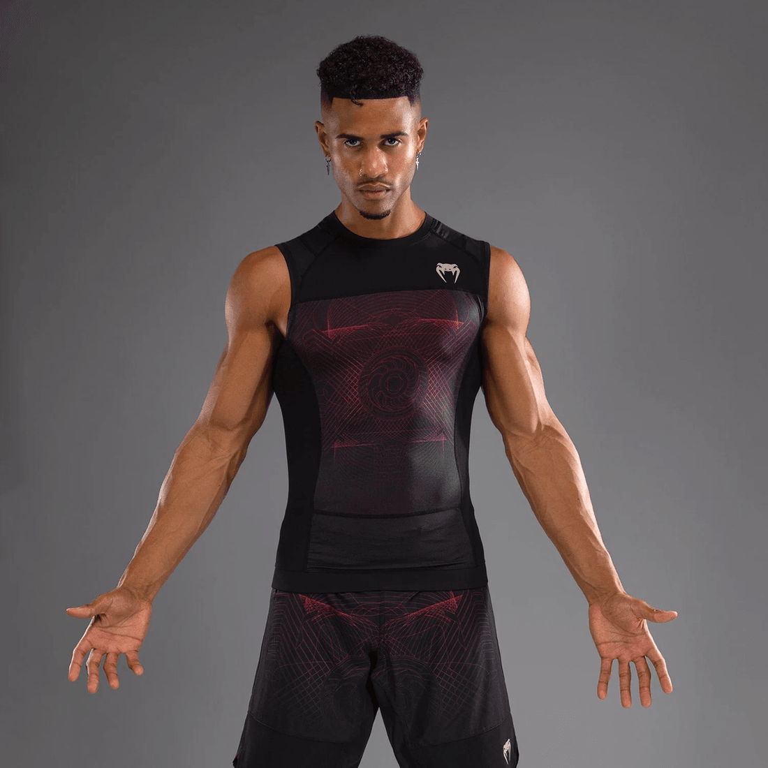Venum G-Fit Air Men's Sleeveless Rashguard - Deep Black/Fire Red