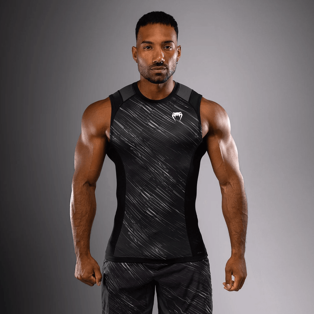 Venum Rapid Sleeveless Rashguard - Black/Storm Grey