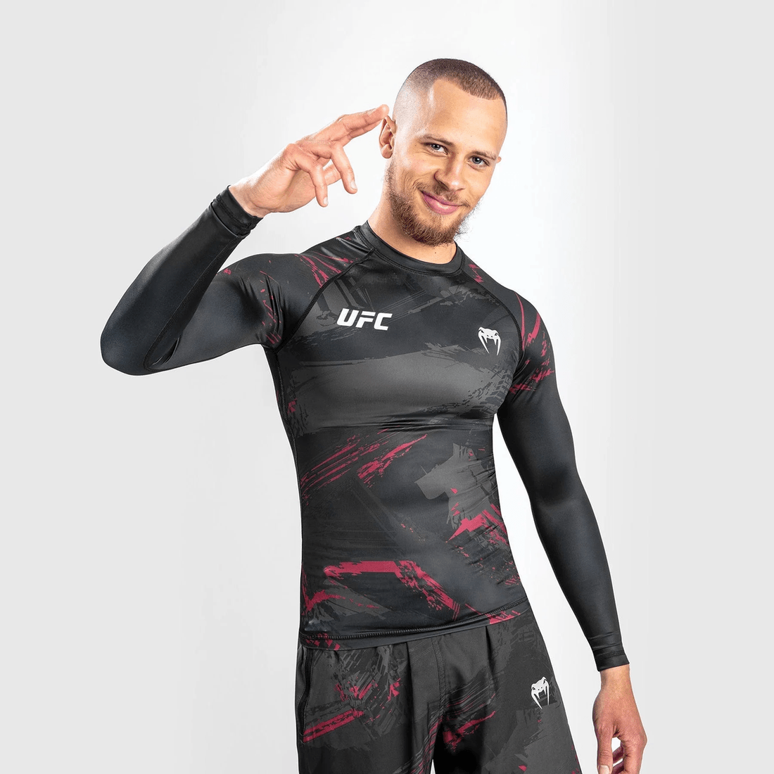 UFC Venum Authentic Fight Week Men’s 2.0 Performance Long Sleeve Rash Guard - Black/Red