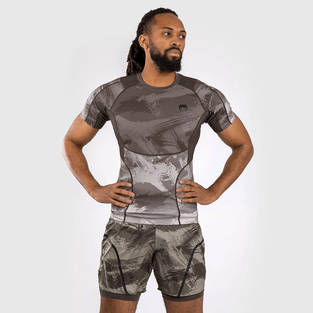Venum Electron 3.0 Short Sleeve Rashguard - Sand