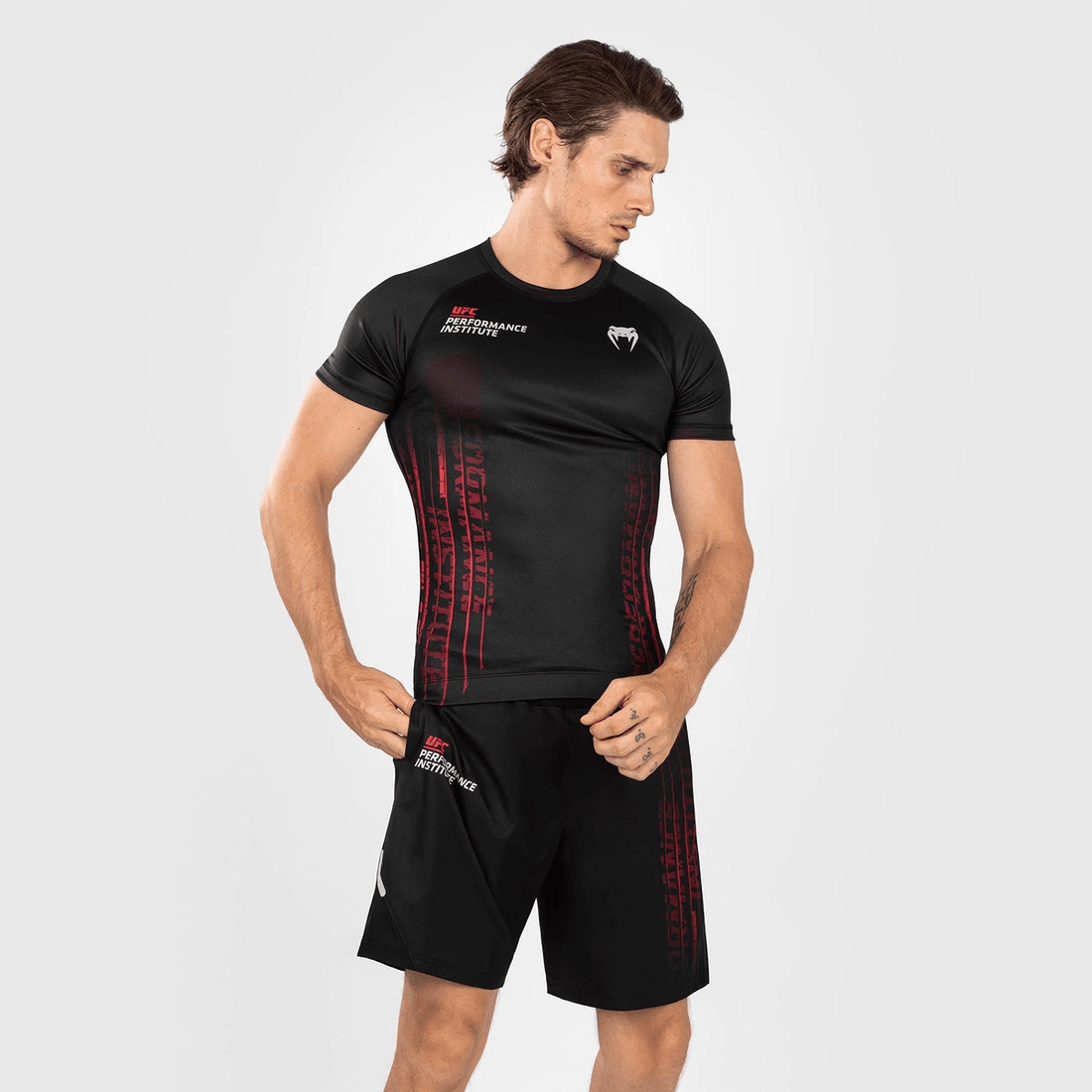 UFC Venum Performance Institute 2.0 Men’s Short-Sleeve Rashguard - Black/Red