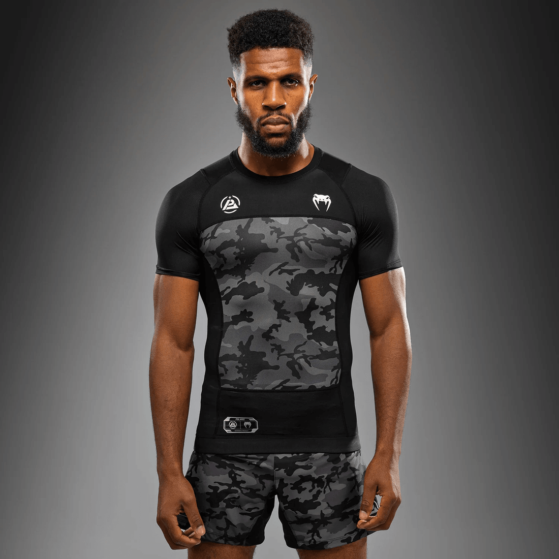 Venum x Polaris Short Sleeve Rashguard - Black/Storm Grey