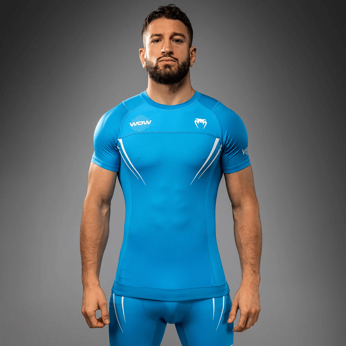 Venum x WOW FC Short Sleeve Rashguard - Pacific Blue
