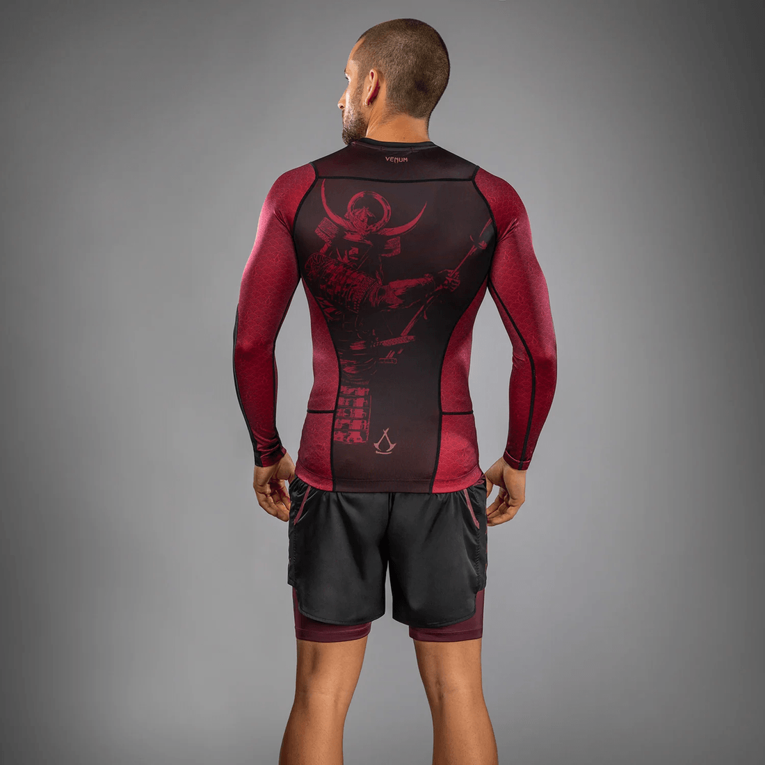 Venum x Assassin’s Creed Shadows Men’s Long Sleeve Rashguard - Burgundy/Black