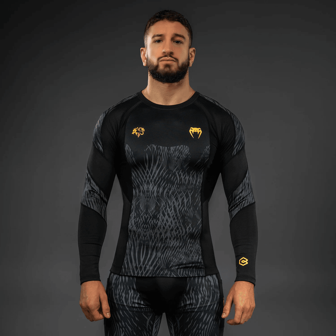 Venum x Chimaev Rashguards - Black/Grey
