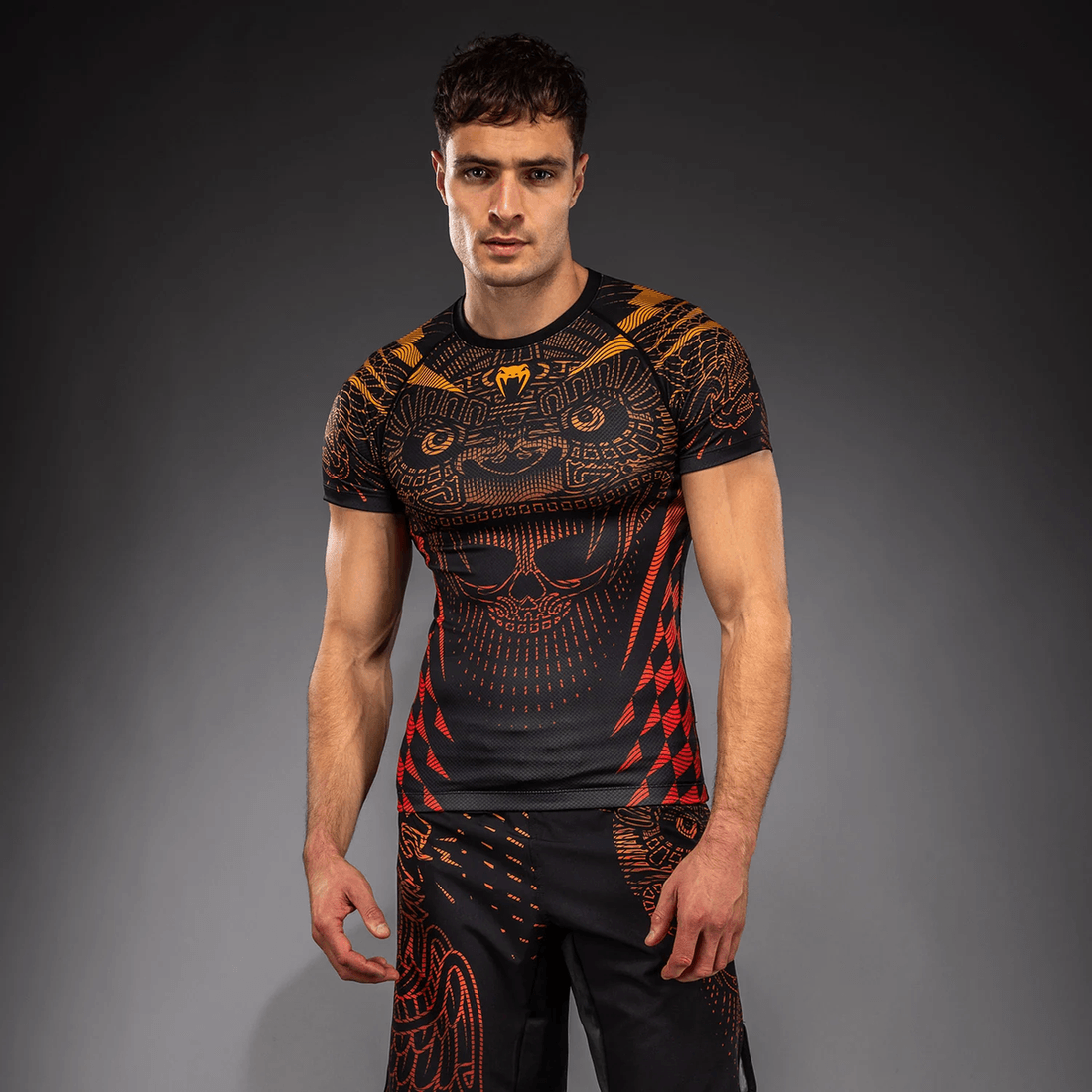 Venum Quetzal Fury Short Sleeve Rashguard - Black/Fury Red/ Tangerine