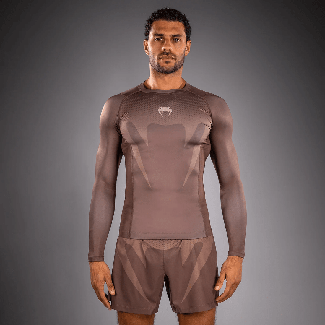 Venum No Gi Rashguards - Chocolate Brown