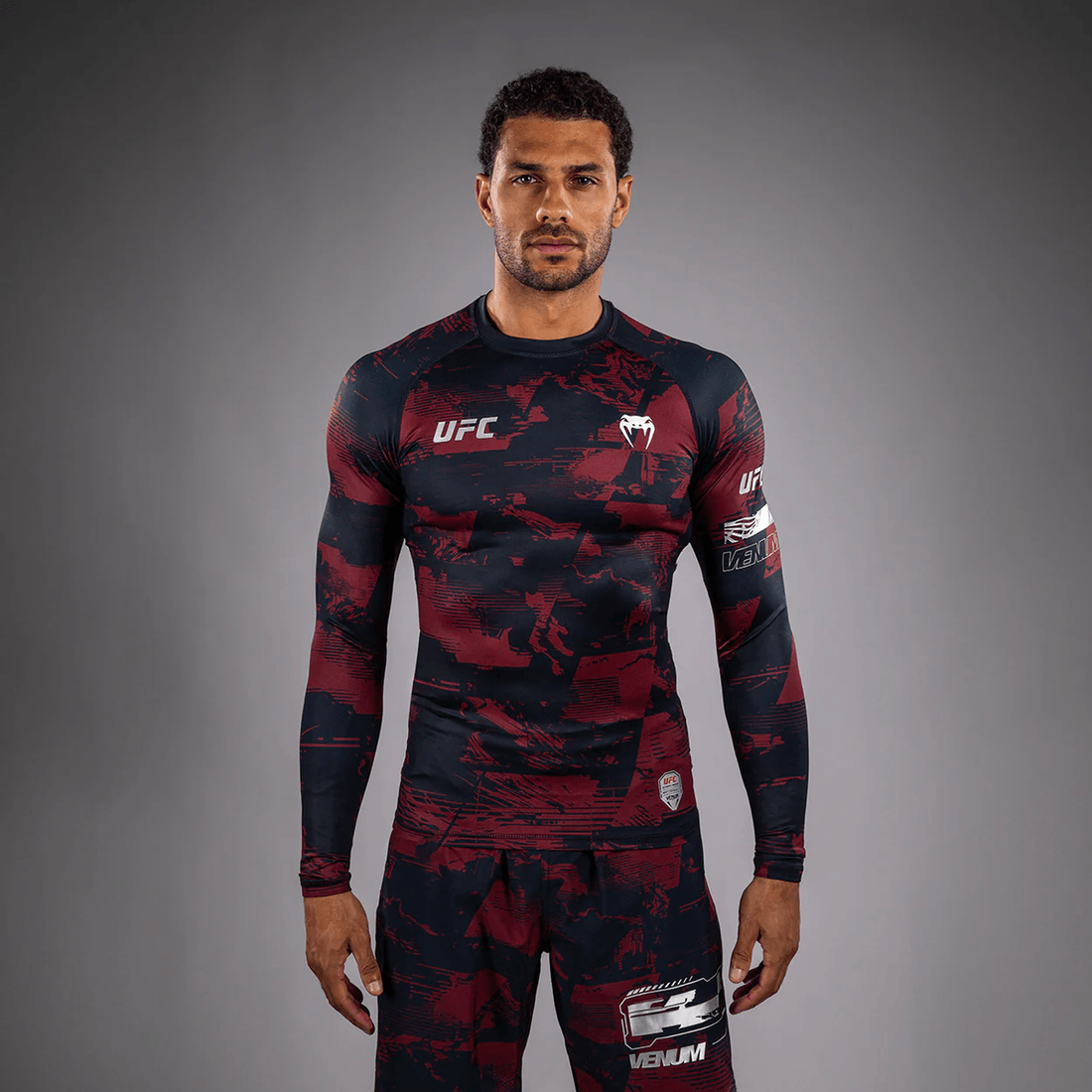 Men's UFC Zenith by Venum Burgundy Authentic Fight Week Performance Long Sleeve Rashguard