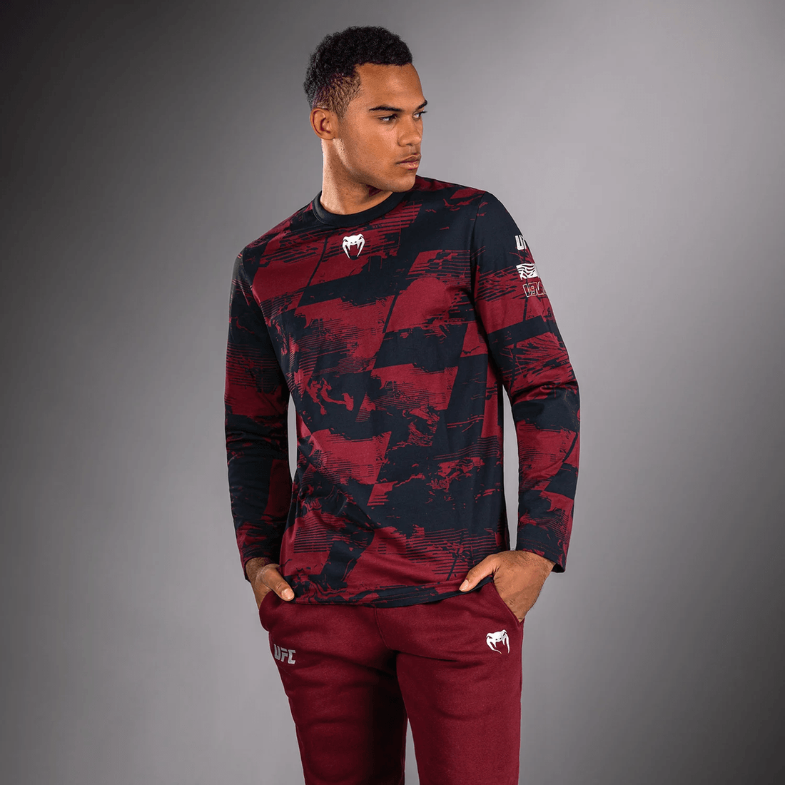 Men's UFC Zenith by Venum Burgundy Authentic Fight Week Long Sleeve T-Shirt
