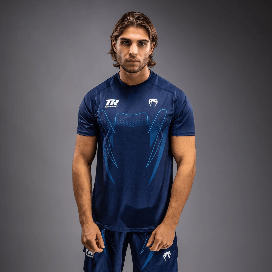 Venum x Top Rank Original Men's Dry Tech Shirt - Navy Blue